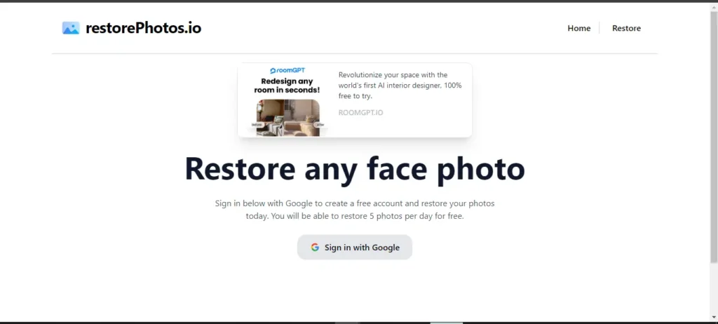 Restore Photos AI Account Creation Process