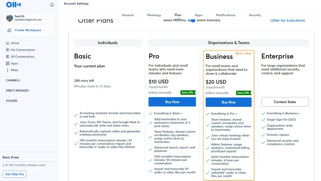 Otter License cost