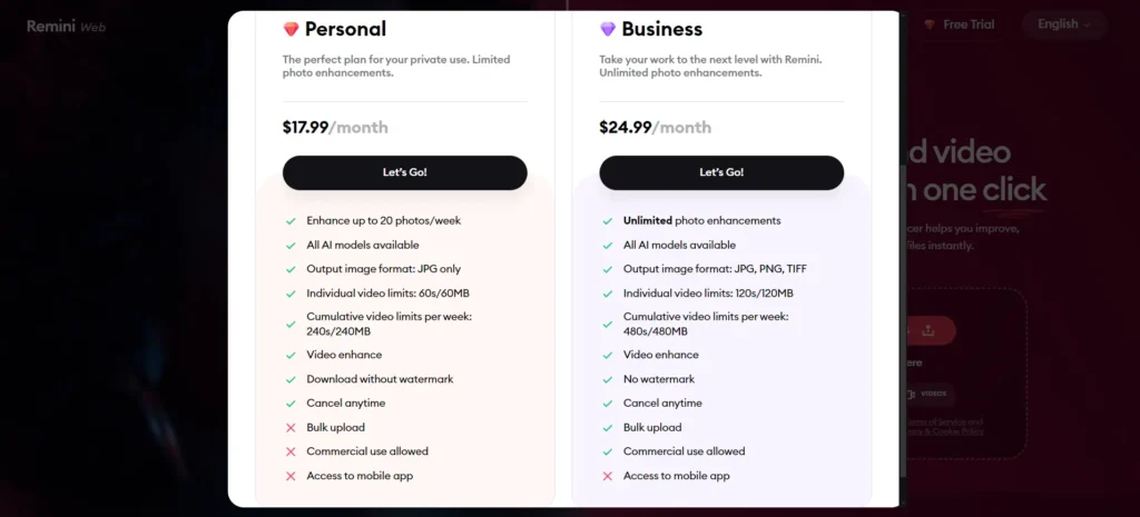 Remini License Costs