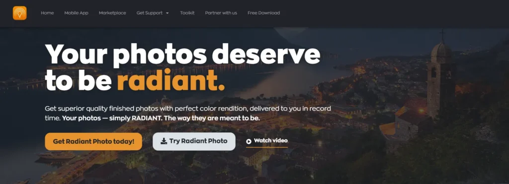 Radiant Homepage - AI image Enhancer