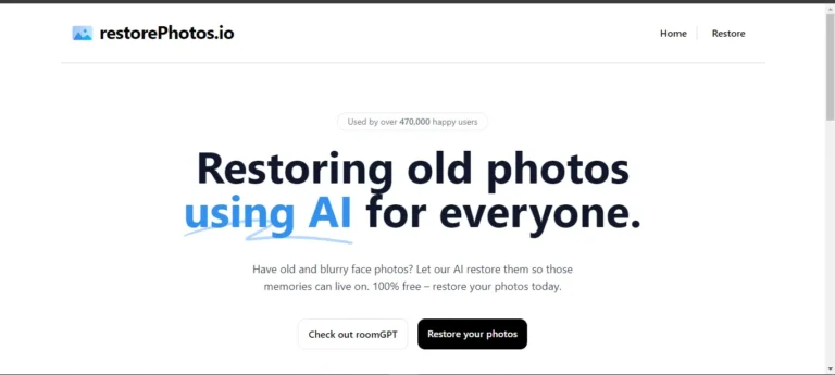 Restore Photos AI Homepage Desktop