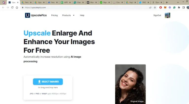 Upscale Pics Homepage - Image Enhancement AI