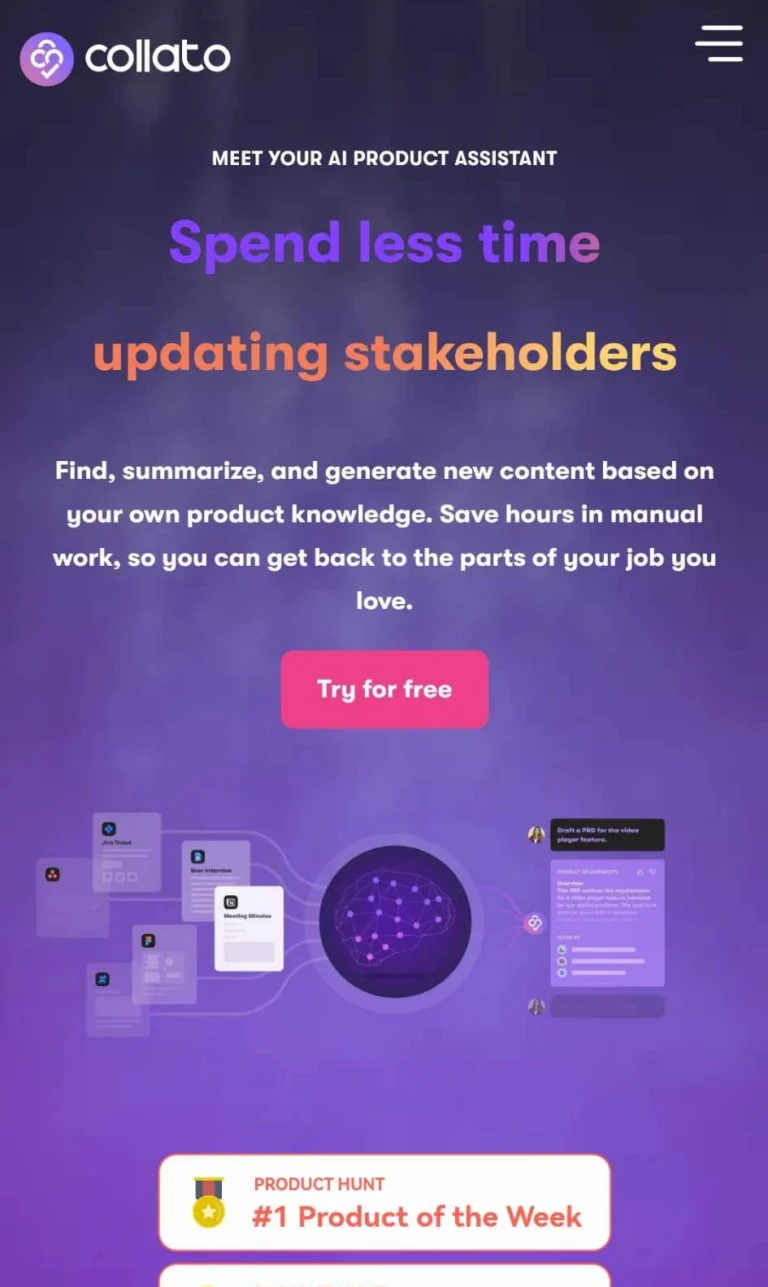 Collato Mobile Homepage - AI Work Assistant