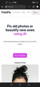 Fotofix - Mobile Homepage - AI Image Enhancer