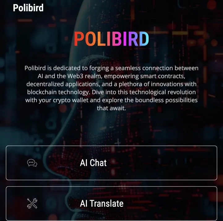 Polibird Homepage AI based Translator