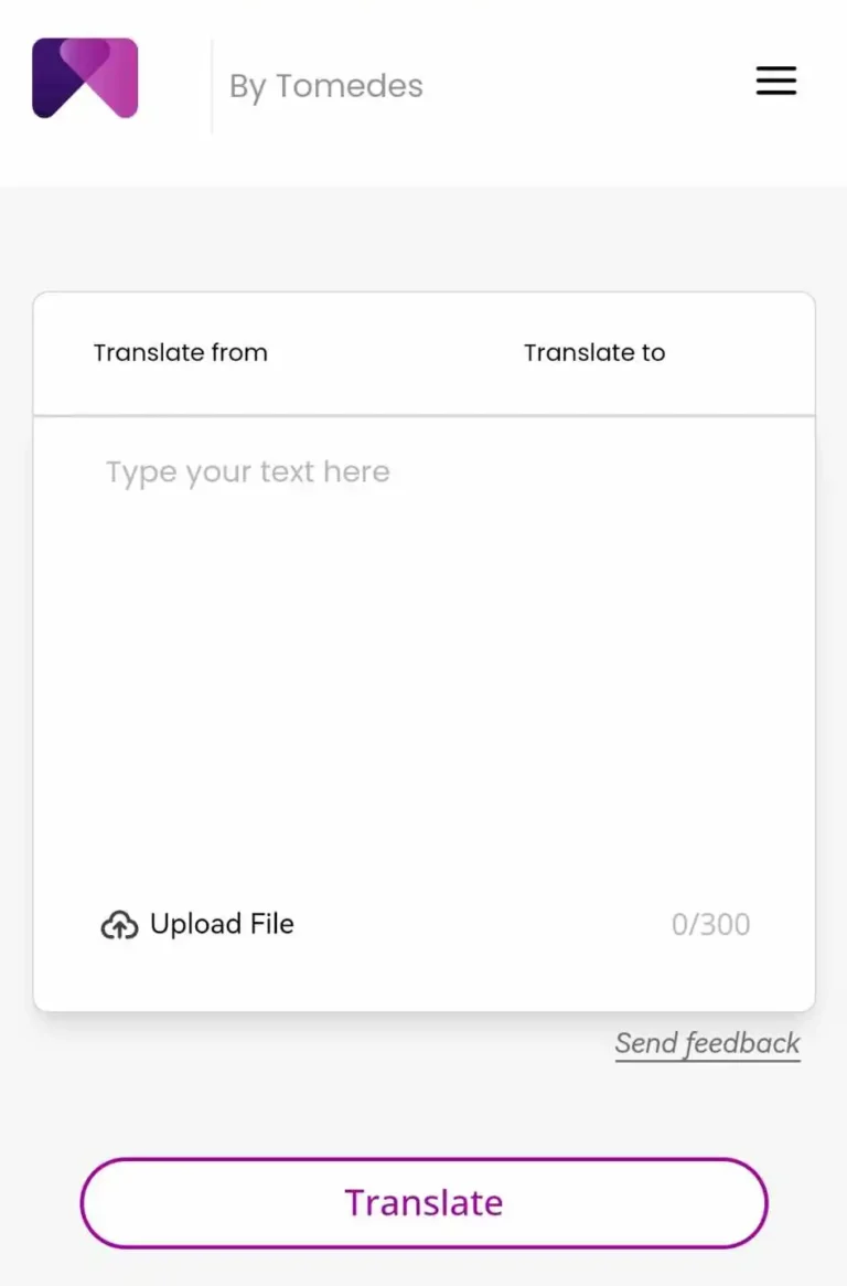 Machine Translation AI Translation tool - Homepage Mobile